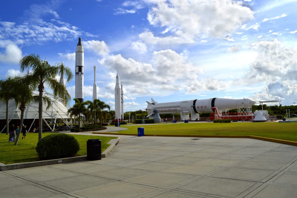 Cape Canaveral, Florida, USA : Apollo rockets on displayin the rocket garden at Kennedy Space Center