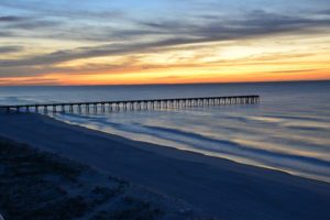 pier at pensacola beach during sunset