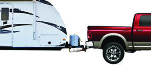truck using blue ox sway pro towing trailer