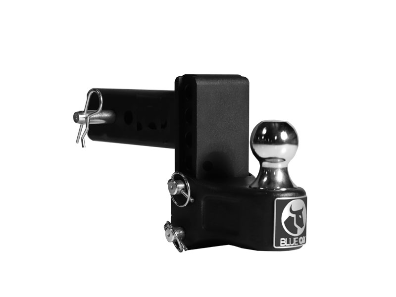 Close-up view of Blue Ox BXH12241 adjustable ball mount hitch