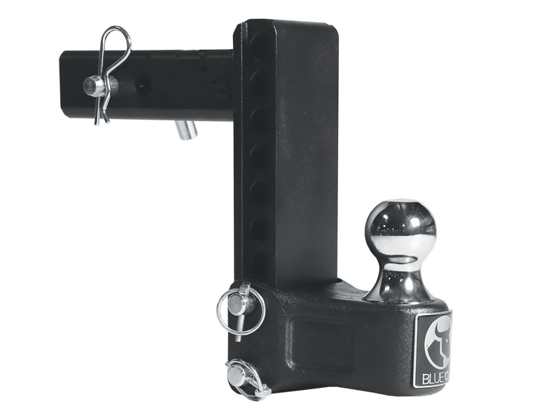 Close-up view of Blue Ox BXH10171 adjustable ball mount hitch