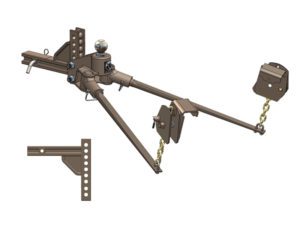 3D rendering of SwayPro weight distribution hitch