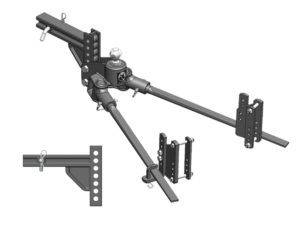 3D rendering of TrackPro weight distribution hitch