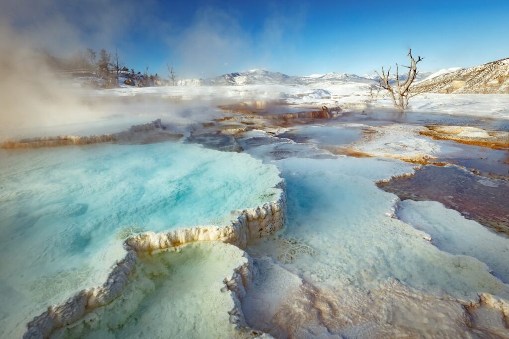 Mammoth Hot Springs terrace at Yellowstone Park